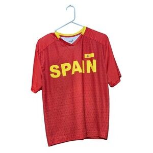 Gen 2 SPAIN Jersey Shirt  Mens Large Soccer Football Futbol Red Yellow